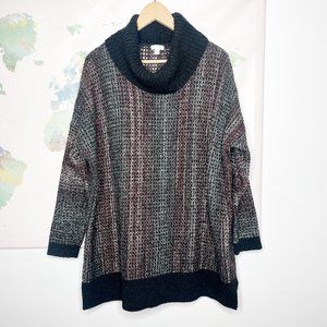 PureJill J Jill Sweater Size XS/Small Black Red Knit Oversized Cowl Neck